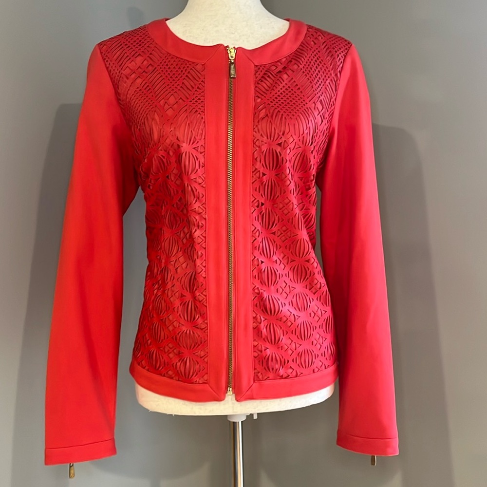 PETER NYGARD Red Lazer Cut Jacket / SZ M